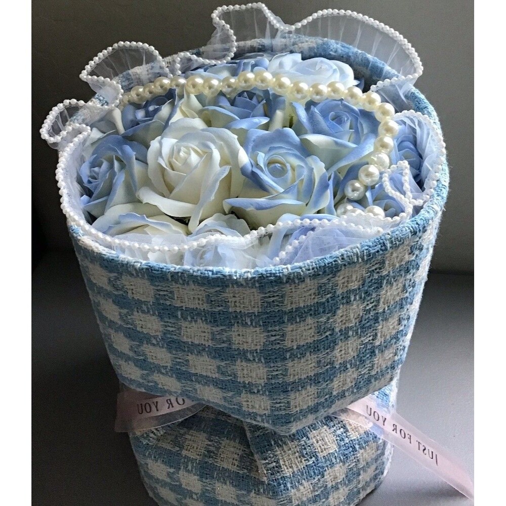 Bouquet BLUE Roses Forever Flower Arrangement Gift Special Occasions NEW